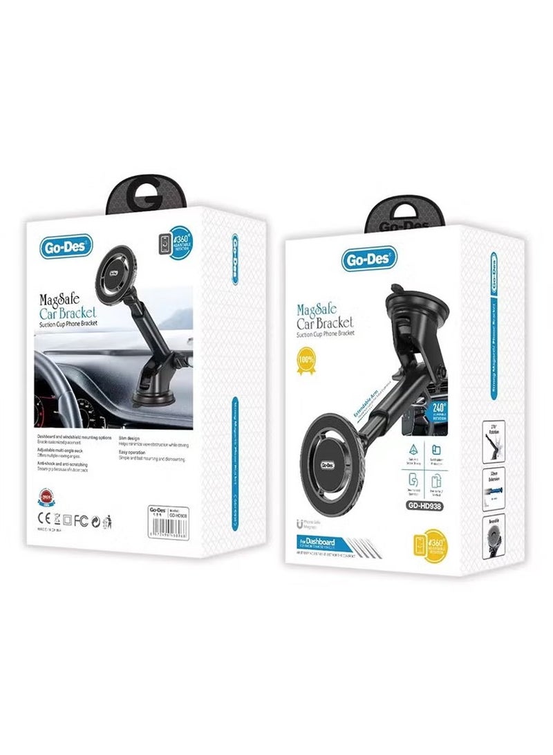 GO-DES Telescopic Design 360 Degree Rotatable Magnetic Car Phone Holder(GD-HD938) - Image 3