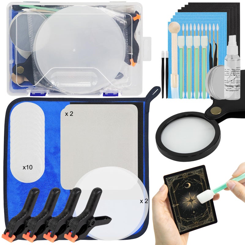 FETUSI Card Care Clean Kit,17-in-1 Card Cleaning and Polishing Restoration Kit, Trading Card Cleaning Kit with Fixing Jig and EVA Shaping Foam, Suitable for PSA Rated Card Care - Image 1