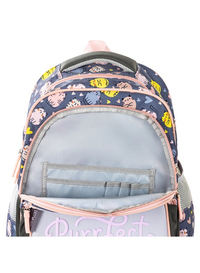 Eazy Kids School Bag w/ Pencil Case 16" - Purrfect Grey - Image 4