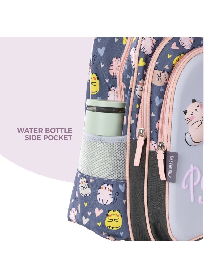 Eazy Kids School Bag w/ Pencil Case 16" - Purrfect Grey - Image 5