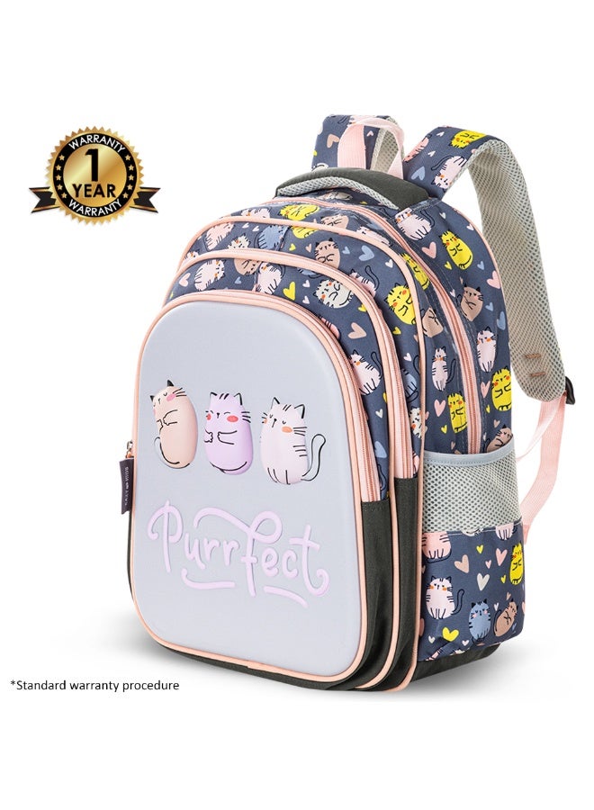 Eazy Kids School Bag w/ Pencil Case 16" - Purrfect Grey - Image 2