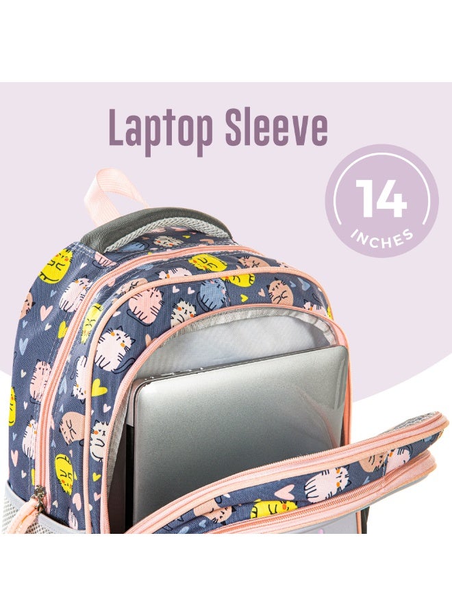 Eazy Kids School Bag w/ Pencil Case 16" - Purrfect Grey - Image 3
