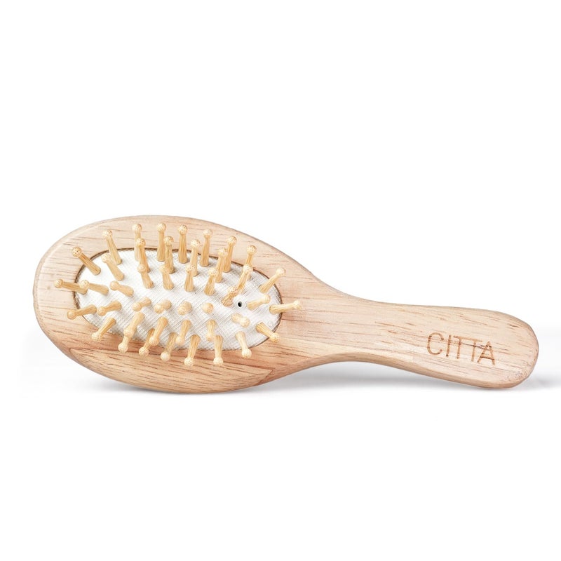 CITTA CITTA Baby Bamboo Hair Brush Newborn adults Gentle on hair scalp Detangles hair without breakage Prevents cradle cap Encourages hair growth Safe for sensitive skin - Image 1