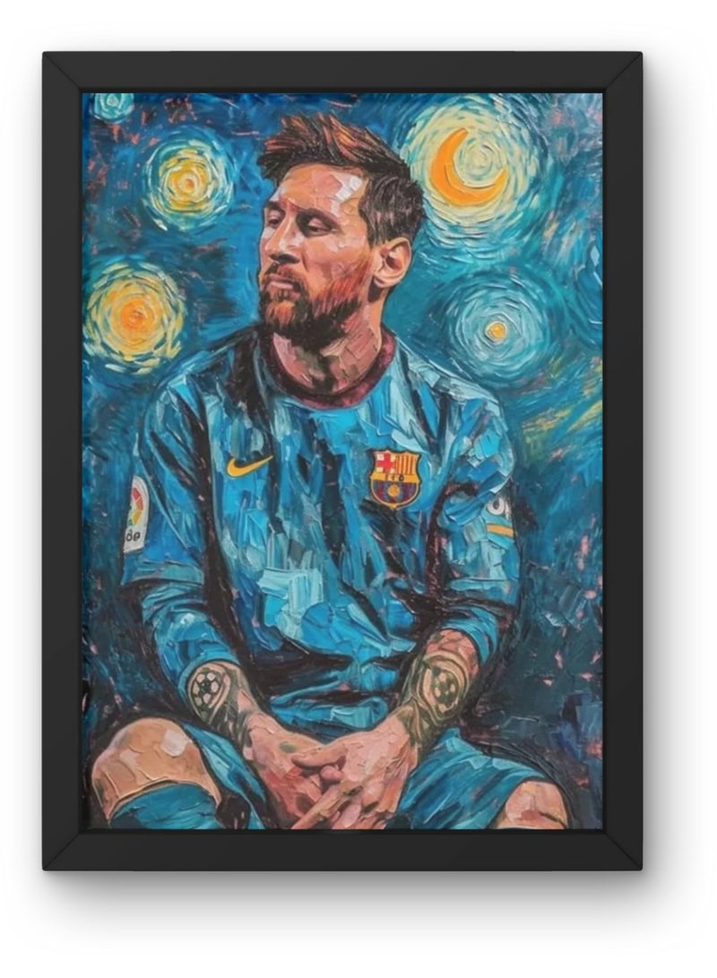 Messi the goat BLACk FRAME 40X 50