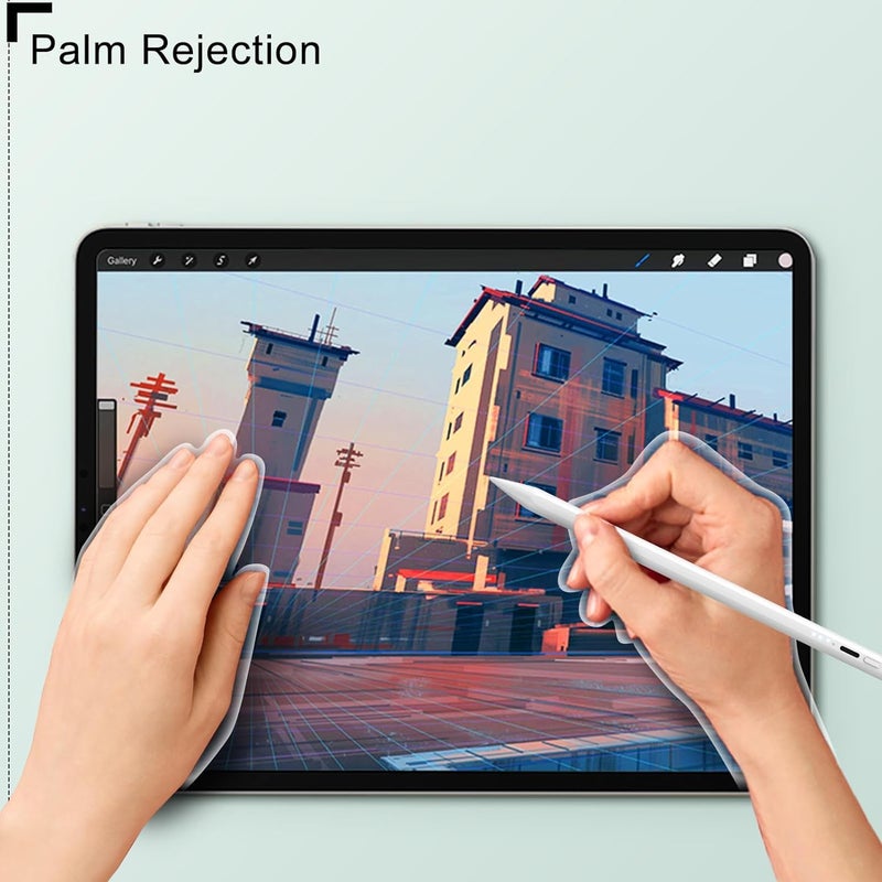DIGIROOT ترقية قلم آيباد لأبل، قلم ستايلس 2 في 1 بشحن سريع 3X لآيباد مع رفض راحة اليد، حساس للميول للعمل مع آيباد برو 12.9"/11" M4، آيباد 6-11، آيباد إير 3-7 M2 M3، آيباد ميني 5/6 - Image 3