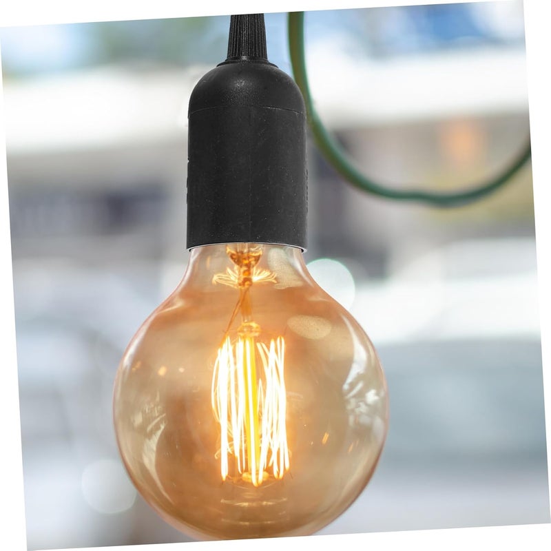 مجموعة إضاءة معلقة سوداء 2 قطعة حبل مصباح معلق وكابل تمديد مقبس لإضاءة المنزل الداخلية - Image 3