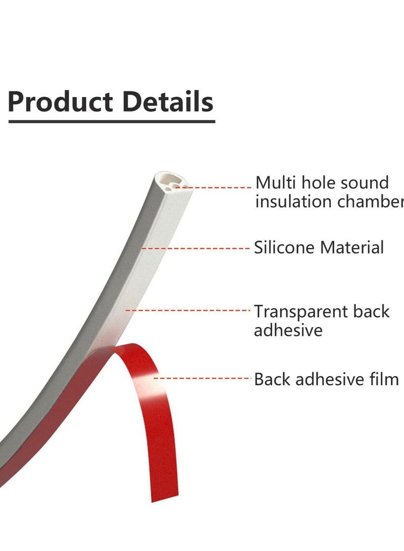 Car Door Seal Strip, 6M Silicone Weather Stripping, Soundproofing Window Proof Rubber for Anti Collision Weatherstrip Windproof - Image 3