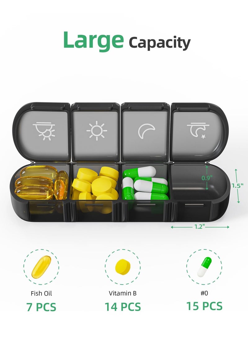 4 Times One Day Pill Organizer With 7 Day Pill Cases Removable Pill Box Portable Waterproof Moisture Pill Sorters to Store Vitamin, Medication - Image 3