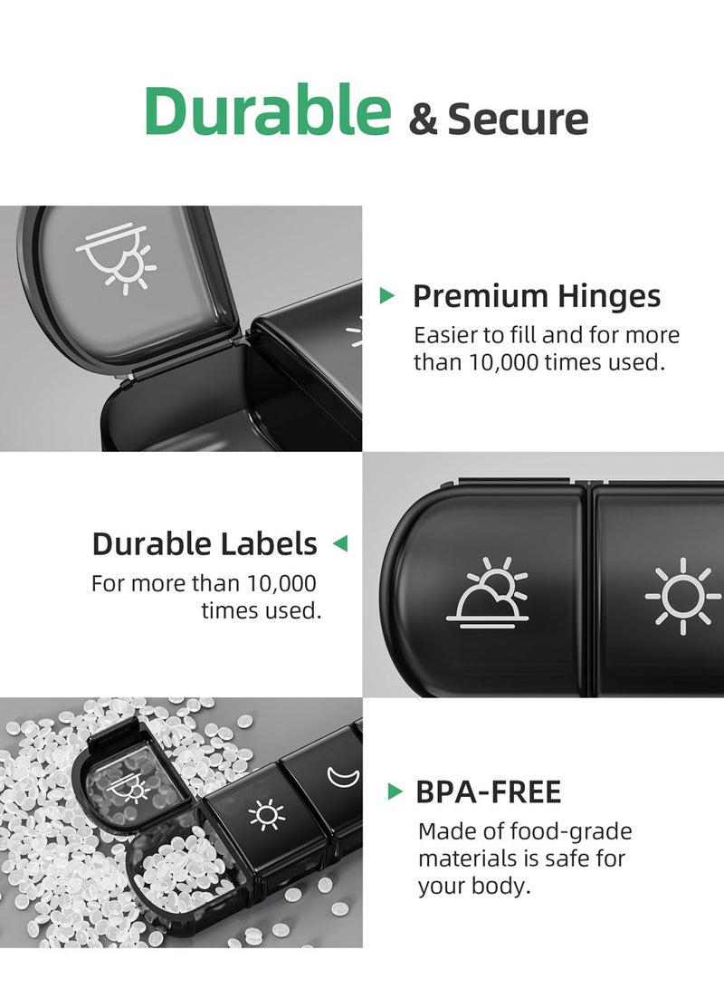 4 Times One Day Pill Organizer With 7 Day Pill Cases Removable Pill Box Portable Waterproof Moisture Pill Sorters to Store Vitamin, Medication - Image 4