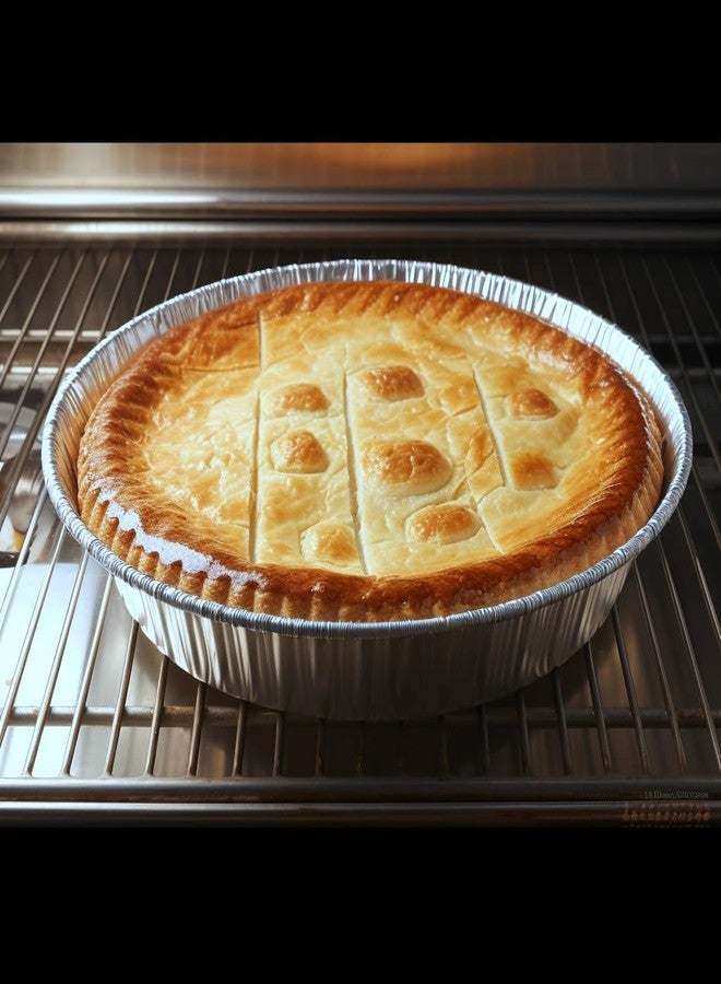 FUNSTITUTION Round Aluminum Pans with Lids (30 Pack) - 9 Inch Disposable Pie Pans - Round Aluminum Foil Pans For Baking, Grilling, Cooking, Storing, Prepping - Pie Tins with Lids - Image 5