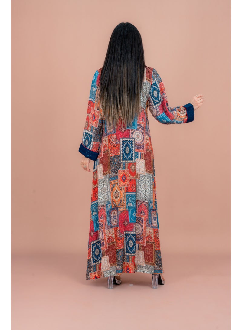 اكسا جلابية عصرية مطبوعة بنقشة - Image 2