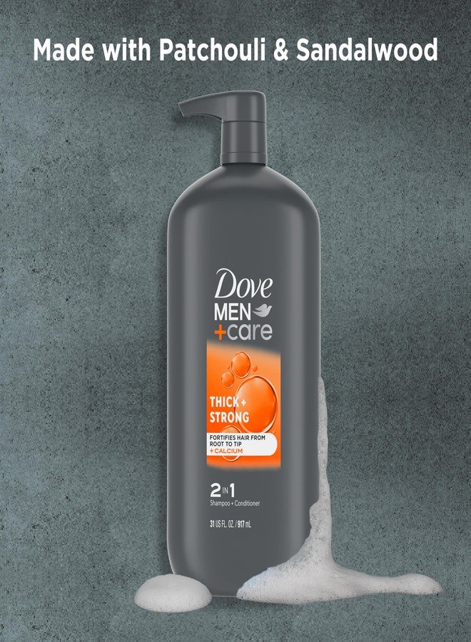 Dove Men+Care 2-in-1 Shampoo + Conditioner Thick + Strong for Fortifying Hair from Root to Tip, with Calcium, 31 oz - Image 5