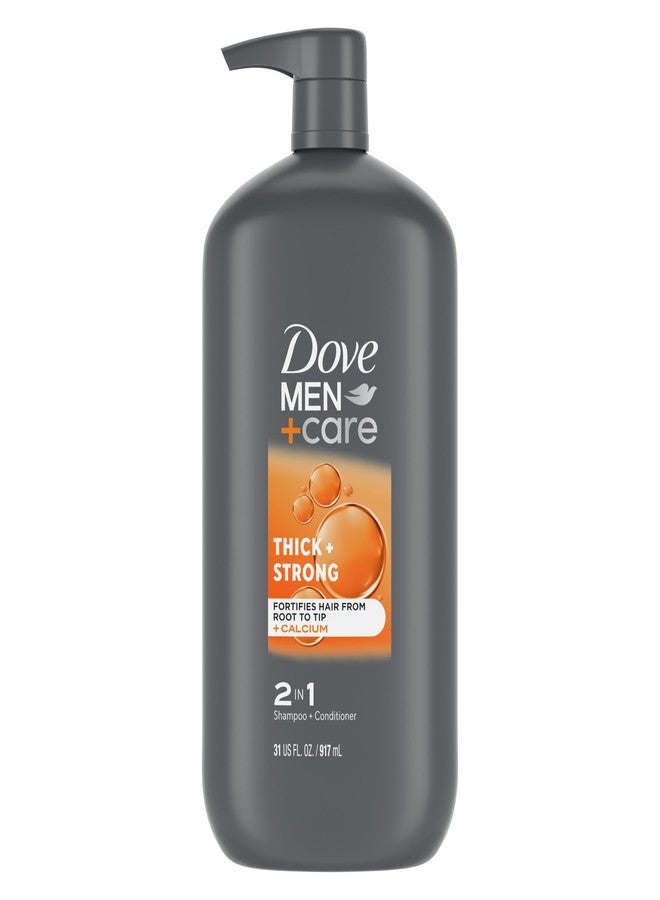Dove Men+Care 2-in-1 Shampoo + Conditioner Thick + Strong for Fortifying Hair from Root to Tip, with Calcium, 31 oz - Image 1