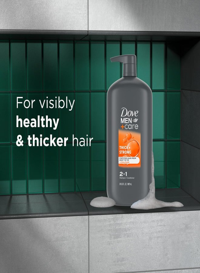 Dove Men+Care 2-in-1 Shampoo + Conditioner Thick + Strong for Fortifying Hair from Root to Tip, with Calcium, 31 oz - Image 4