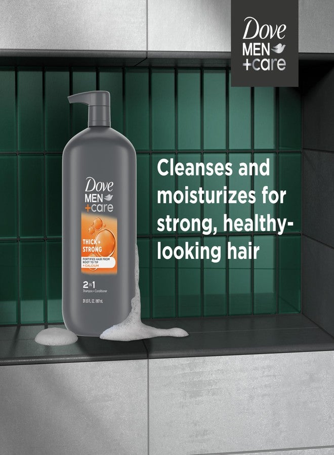 Dove Men+Care 2-in-1 Shampoo + Conditioner Thick + Strong for Fortifying Hair from Root to Tip, with Calcium, 31 oz - Image 3
