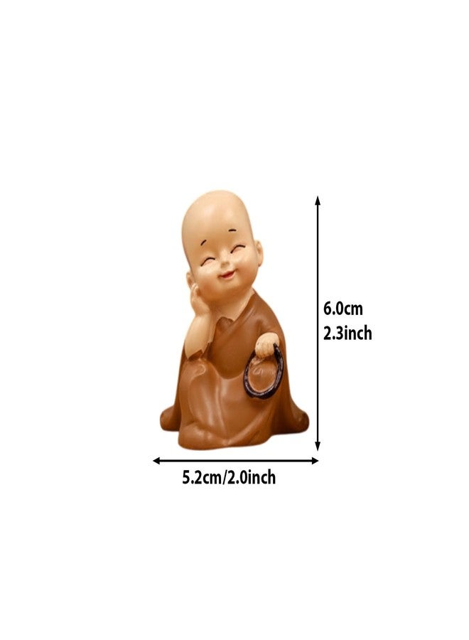 ascension Resin Buddha Monk Statues, Small, Multicolour, Set of 4 Buddha Figurine Good Luck Sculpture Decoration for Indoor Outdoor Garden car Dashboard Porch Yard Art Decor & Gift Items - Image 3