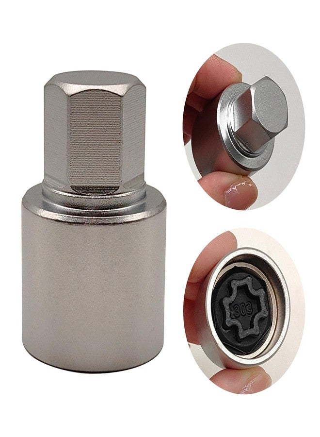JEUCLEL مفتاح صامولة قفل العجلات JEUCLEL 303، قطعة واحدة، سداسي، M14، فولاذ كربوني، مقبس صامولة العجلة، متوافق مع مرسيدس بنز - Image 5