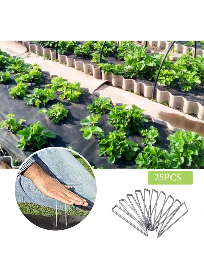 UPMCT UPMCT 12 Inch Galvanized Garden Landscape Staples Stakes, 25 50 100 PCS Anti-Rust Garden Staples U-Shaped Landscape Pins for Secure Lawn Fabric (25, 12 Inch)  - Image 3