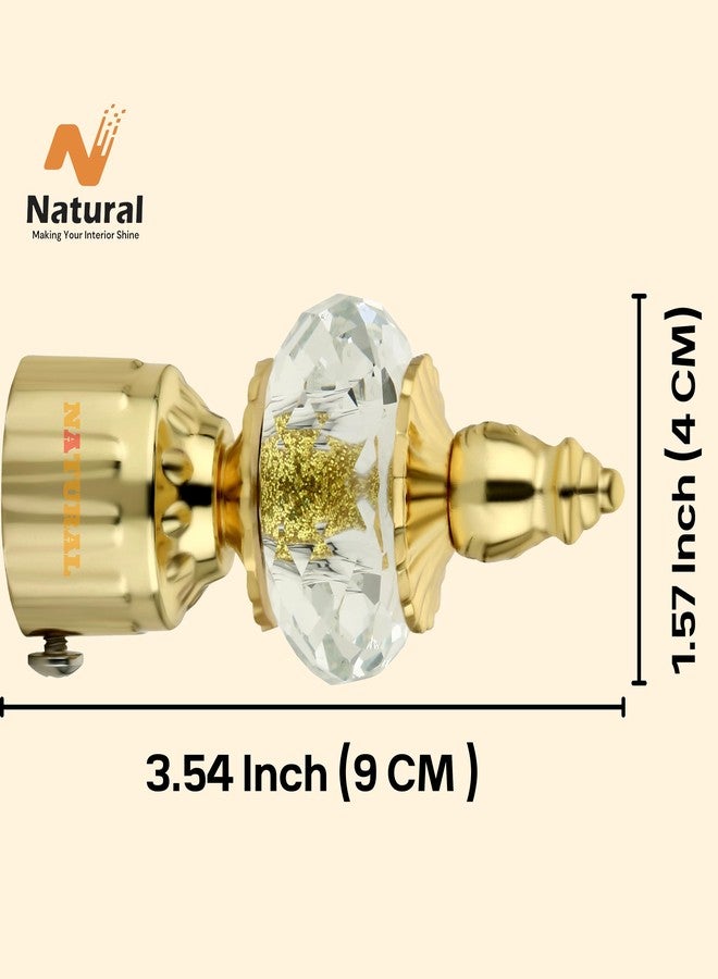 NATURAL Heavy Duty Aluminum Royal Luxury Design Curtain Bracket/Finial and Curtain Support with Screw/Wallplug for Window & Door Curtain Fittings Suitable Upto 1 Inch Pipe. (12 Set, Gold) - Image 5
