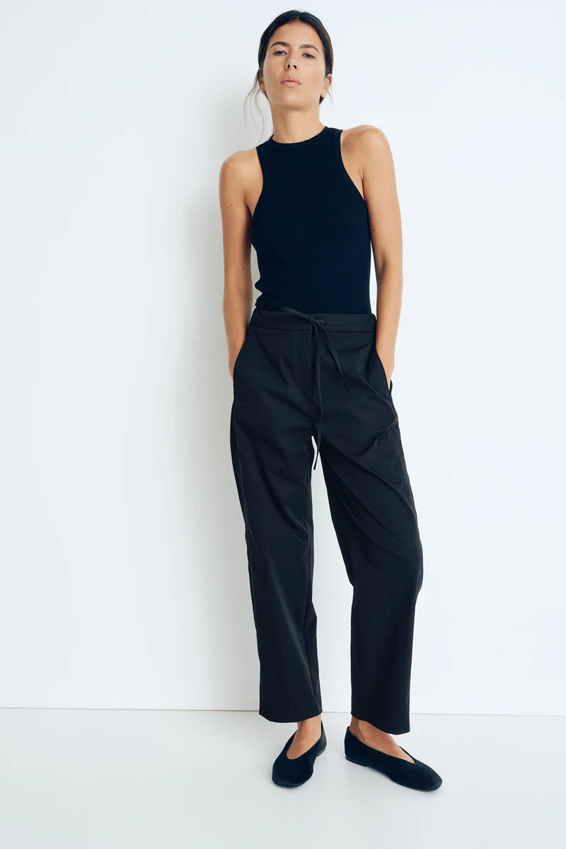 H&M Ankle-length barrel-leg trousers