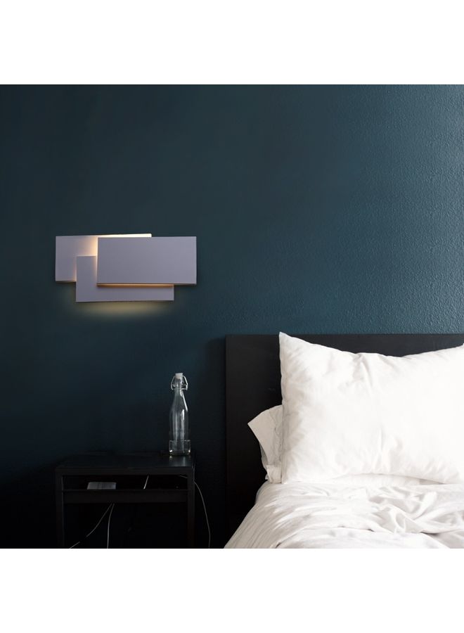 إسكدنيا مصباح جداري مربع بإضاءة LED بتصميم برج مرتص أبيض - Image 2