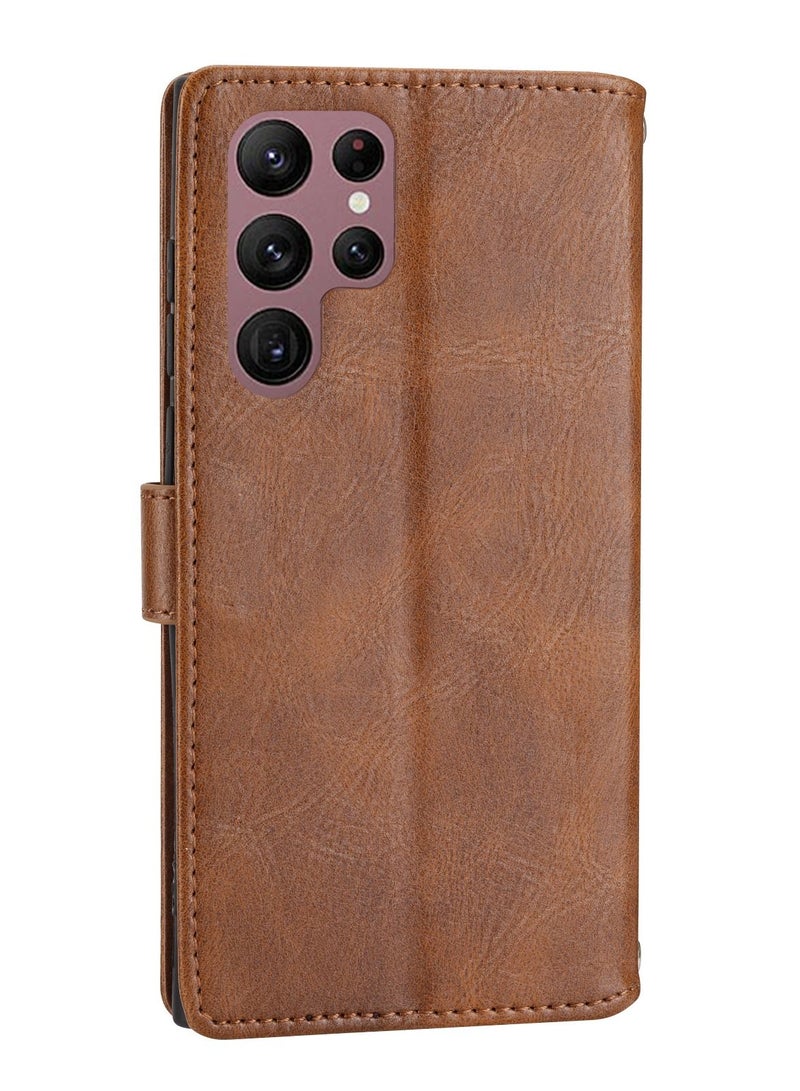 Suteni Zipped Flip Cover Card Slots Leather Phone Case for Samsung - Image 2