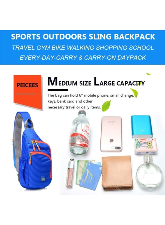 Peicees Peicees Small Sling Backpack Waterproof Unisex Shoulder Bag Chest Crossbody Daypack - Image 4