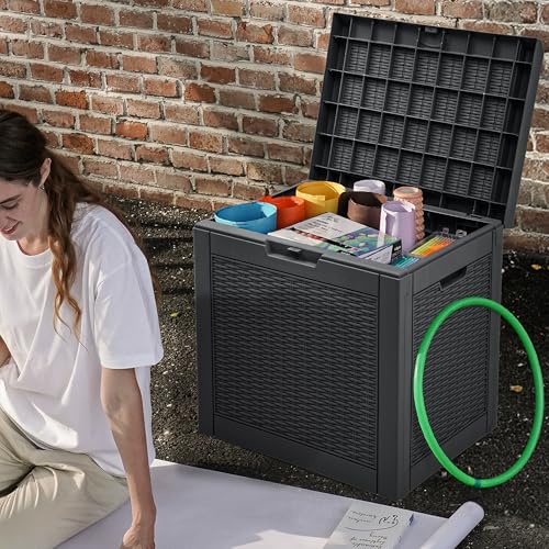DWVO 32 Gallon Resin Storage Box, Indoor Outdoor Deck Box for Package Delivery, Patio Cushions, Gardening Tools, Lockable, Waterproof - Image 4