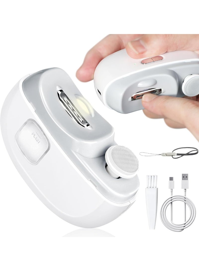 SPECTON Electric Baby Nail Clippers,2-in-1 Emeralune Electric Polishing Automatic Nail Clippers Pro with Light Trimmer Nail Cutter Manicure for Baby Elderly Care... - Image 1