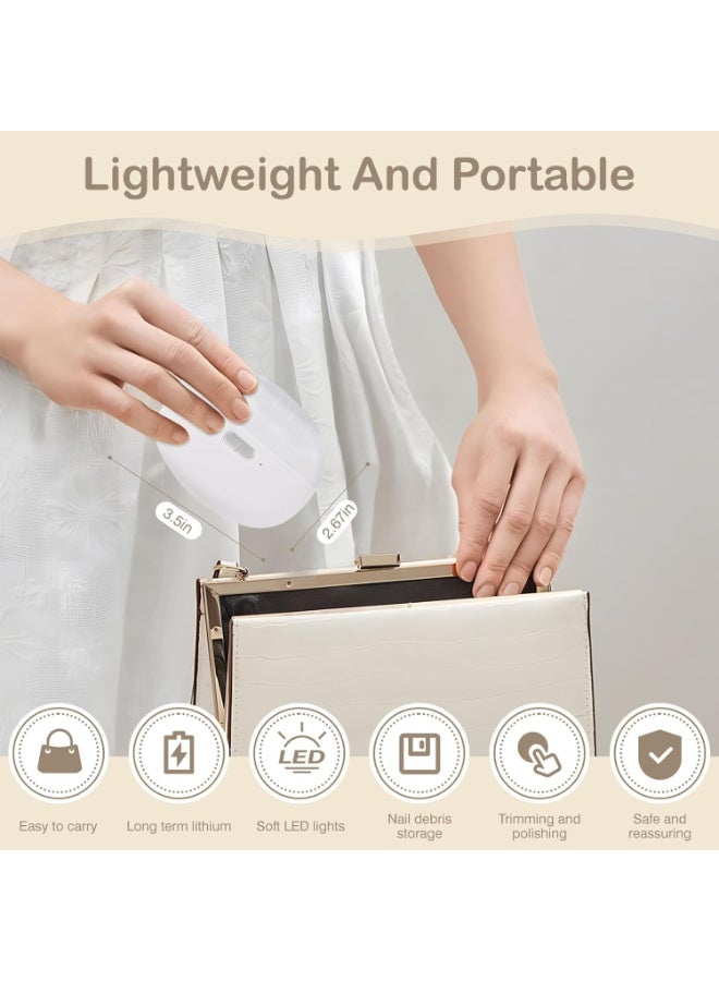 SPECTON Electric Baby Nail Clippers,2-in-1 Emeralune Electric Polishing Automatic Nail Clippers Pro with Light Trimmer Nail Cutter Manicure for Baby Elderly Care... - Image 3