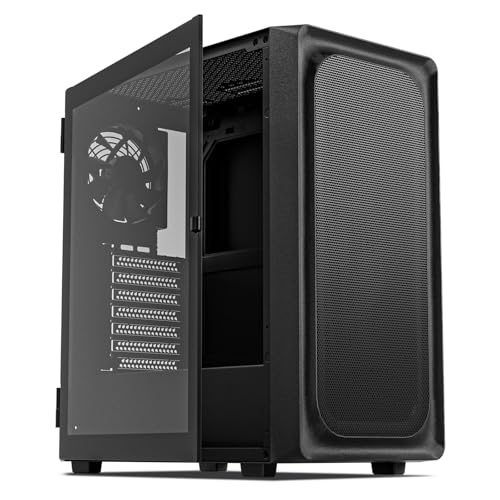 DARKROCK EC2 Black ATX Mid Tower PC Case, Type-C Ready, Supports 50 Series Graphics Cards, Tempered Glass Side Panel, up to 8 x 120mm Cooling Fans & 1 x 360mm Radiator, 1 x Pre-Installed Fan - Image 1