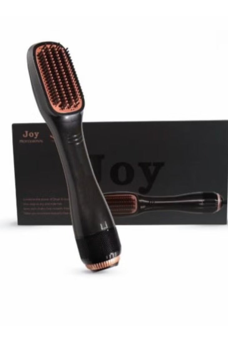 JOY CARE Hot Air Styling Straightening And Drying Brush Black – 3-in-1 Hair Dryer Brush With Ionic Technology, Anti-Frizz Function, Straightener & Volumizer Comb, Oval Barrel Design, Adjustable Heat Settings, Lightweight Ergonomic Handle For All Hair Types - Image 1