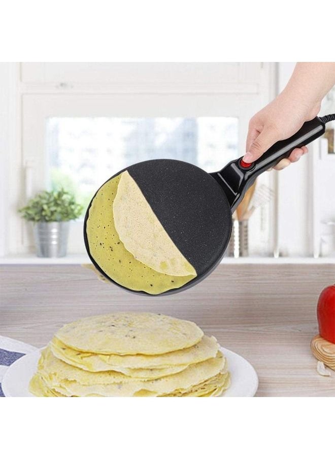 Generic - Electric Crepe Maker dosa maker Auto Power Off Portable Crepe Maker With Non-Stick Dipping Plate And Egg Whisk Easy To Use For Pancakes Chapati Dosa Egg Beater Black - Image 1
