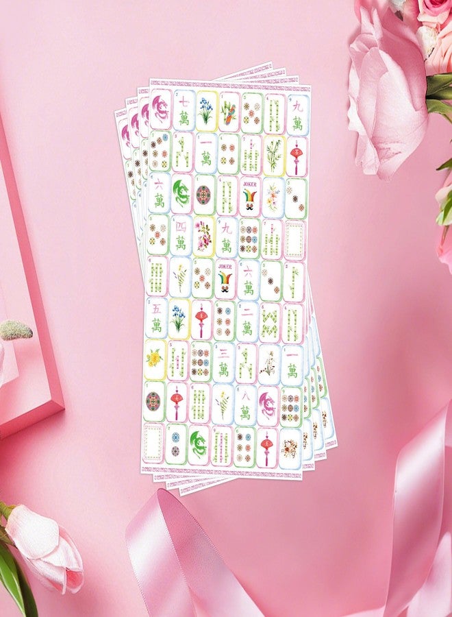 RUBOAOA 100 Pcs Mahjong Napkins, Watercolor Mahjong Cocktail Napkins, Asian Tile Party Supplies Disposable Paper Napkins for Game Night Parties Decorations (7.9" × 4.3" Fold) - Image 3