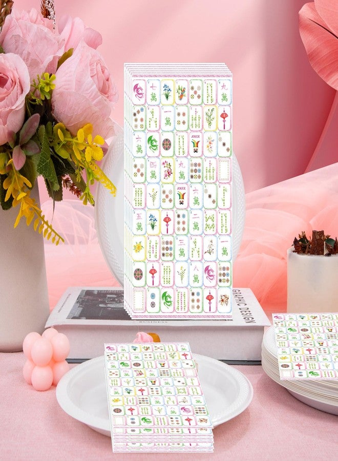 RUBOAOA 100 Pcs Mahjong Napkins, Watercolor Mahjong Cocktail Napkins, Asian Tile Party Supplies Disposable Paper Napkins for Game Night Parties Decorations (7.9" × 4.3" Fold) - Image 5