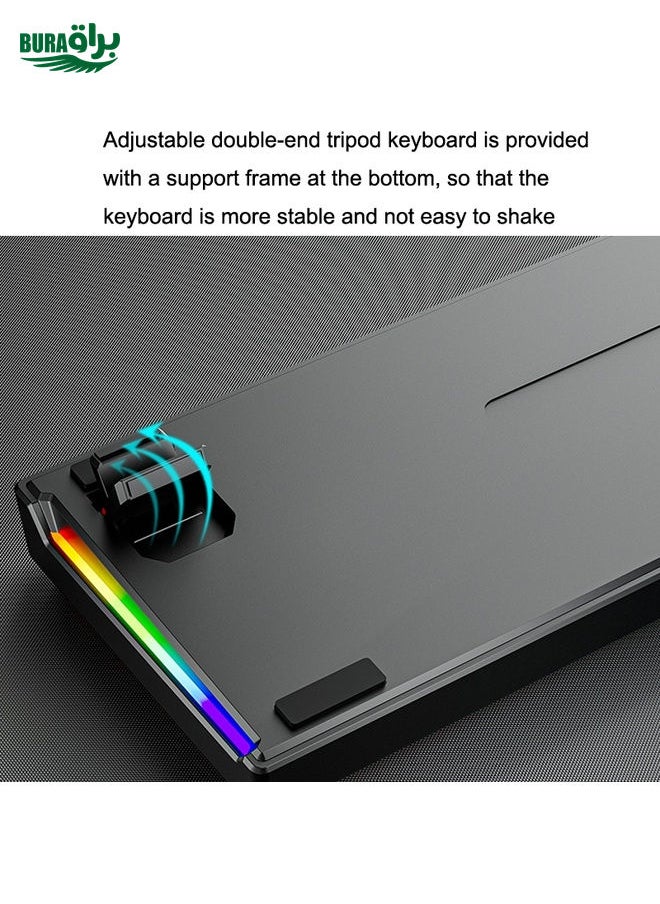 LEAVEN K620 61 Keys Hot Plug-in Glowing Game Wired Mechanical Keyboard, Cable Length: 1.8m, Color: White Black Red Shaft