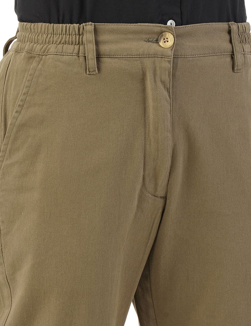 FYLTR Womens Regular Stretch Cotton, Comfortable, Soft Khaki Trousers (Alive Olive, 30) - Image 4