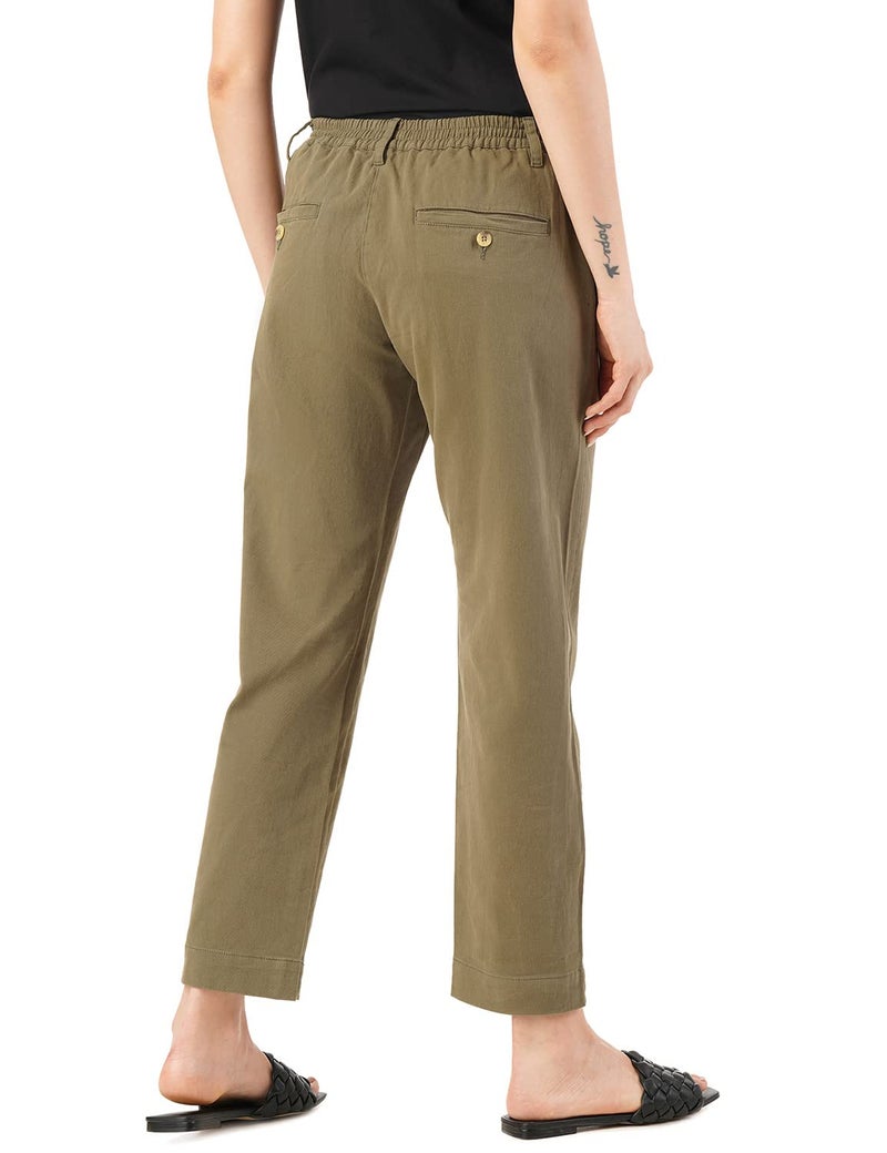 FYLTR Womens Regular Stretch Cotton, Comfortable, Soft Khaki Trousers (Alive Olive, 30) - Image 2