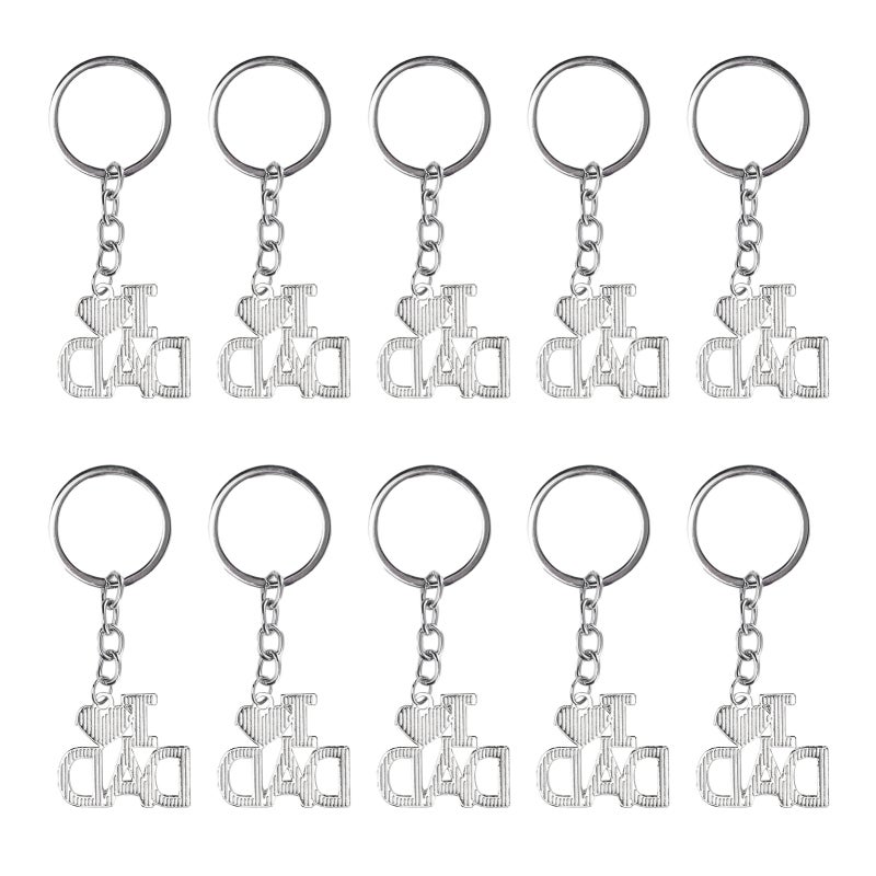 Alloy Heart Pendant Keychain Set of 10 Strong Durable Key Ring - Not Easy to Discolor Cute Decoration for Mothers Day Fathers Day Birthday Gift - Image 2
