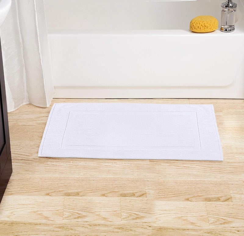 1000 GSM Bath Mats - 2 Pack , Super Soft and Extra Absorbent (50 x 80 cm , White ) - Image 5
