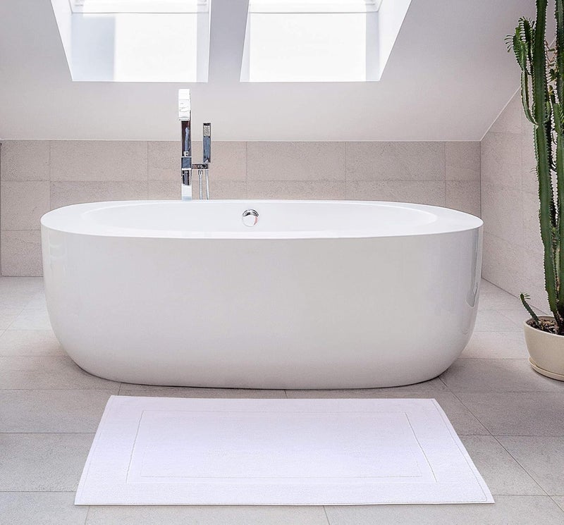 1000 GSM Bath Mats - 2 Pack , Super Soft and Extra Absorbent (50 x 80 cm , White ) - Image 2