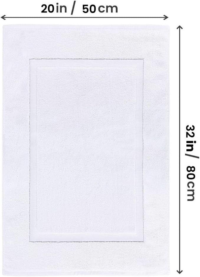 1000 GSM Bath Mats - 2 Pack , Super Soft and Extra Absorbent (50 x 80 cm , White ) - Image 3