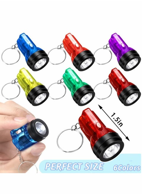 Mini Flashlight Keychains Pack of 12 LED Key Chains for Kids in Assorted Colors 1.5 Inch Portable Handheld Flashlights Keychains for Camping Party Favors