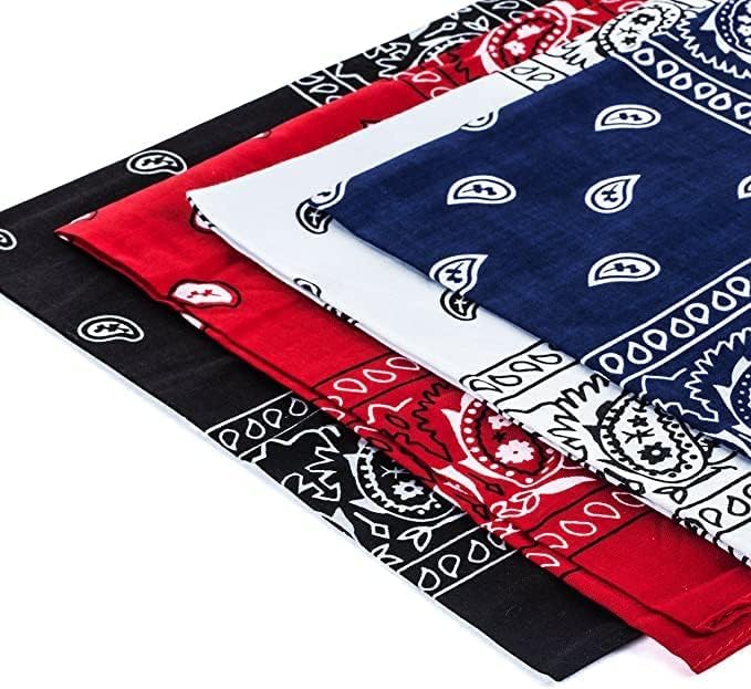 calma Bandanas for Men & Women, Paisley Bandanas, Bandanas for Face Mask, 4 Pack, 100% Cotton Bandanna by - Image 4