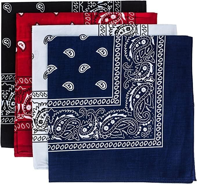calma Bandanas for Men & Women, Paisley Bandanas, Bandanas for Face Mask, 4 Pack, 100% Cotton Bandanna by - Image 2