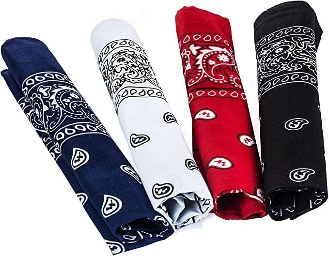 calma Bandanas for Men & Women, Paisley Bandanas, Bandanas for Face Mask, 4 Pack, 100% Cotton Bandanna by - Image 3