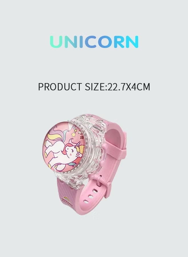 Unicorn Cartoon Children's Watch, with Light Effect, Electronic Watch with Music, Flip-top Cartoon Watch for Kids - Image 2