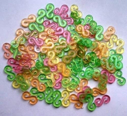 Shuiniba S Clips Rubber Bands Refills Set for DIY Bracelet Craft for Plastic Chain Links Bracelet Colorful 200 Pack - Image 1