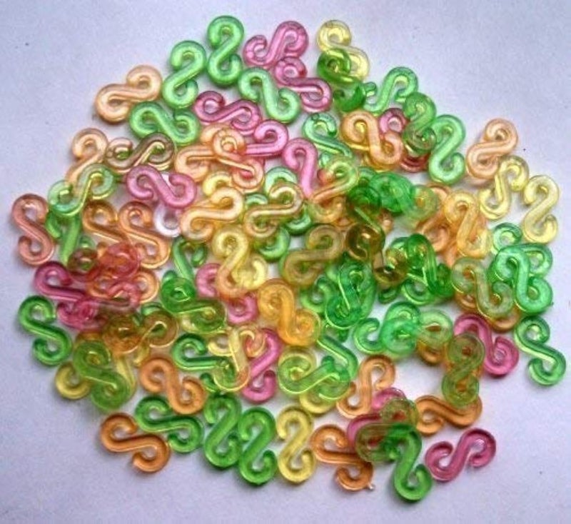 Shuiniba S Clips Rubber Bands Refills Set for DIY Bracelet Craft for Plastic Chain Links Bracelet Colorful 200 Pack - Image 2