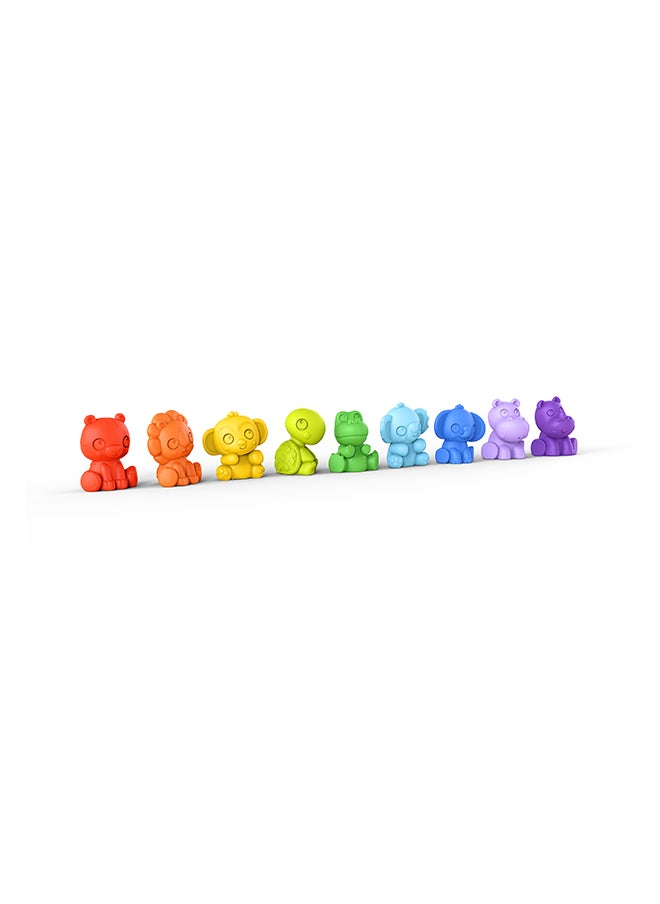 Bright Starts مجموعة من 9 ألعاب استحمام للأطفال من Tropic Animals Take-Along Friends  - Image 1
